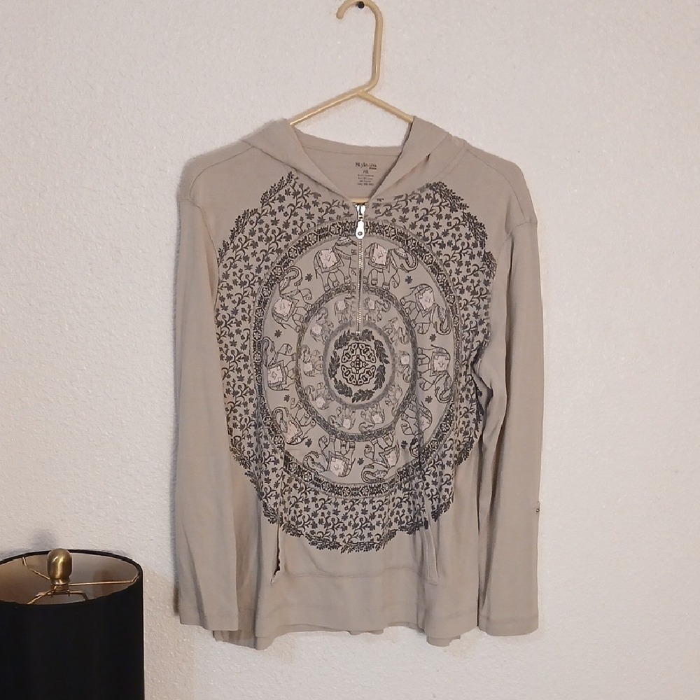 Style & Co. Beige Hooded Top